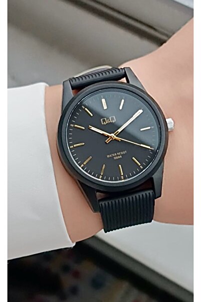 Q&Q Unisex Siyah Silikon Kayışlı 10 Atm Su Geçirmez Kol Saati