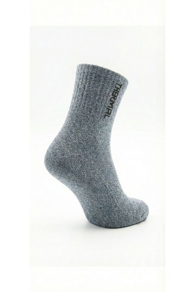 KAIYA Classic Men's Blue Cotton Casual Socks – Plain Pattern Medium Length (Pair)