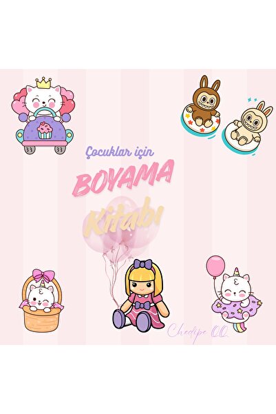 M&H Coloring Kız Çocuk Kolay ve Tatlı Boyama Kitabı - 21x21 cm Boyama Kitabı ...