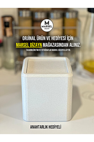 Genel Markalar Marsel Dizayn Şık Masaüstü Çöp Kutusu-Mutfak-Ofis-Banyo -Açılı...
