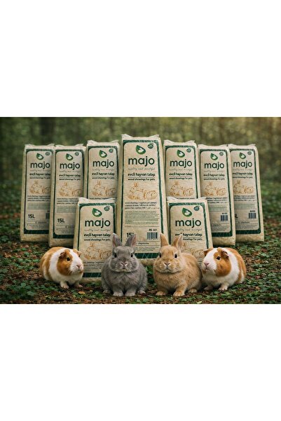 Majo Tavşan Hamster Ginepig Ve Kemirgen Tozsuz Çam Talaşı 10 Adet 15lt Sıkışt...