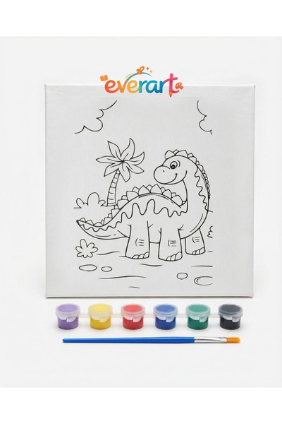 everart Çocuk Tuval Boyama Seti - Çocuk Gelişim,20x20 Tuval, Boya Seti, Fırça