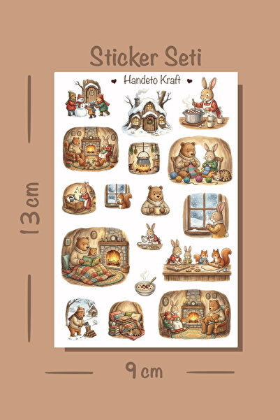 Handeto Kraft Masal Temalı Sticker Pozitif Sticker Olumlama Çıkartma Scrapboo...