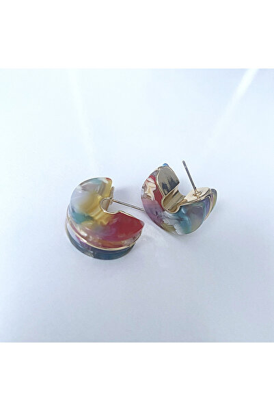 GOX Mixed Color Mother-Of-Pearl Half Hoop Earrings