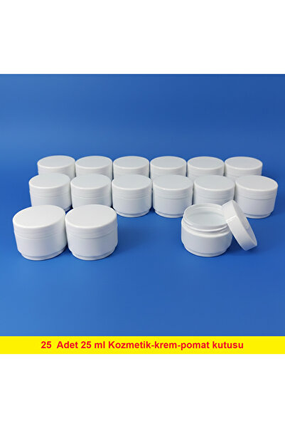 demethome Бяла мини празна кутия за помада-крем-козметика от 25 мл, 25 броя