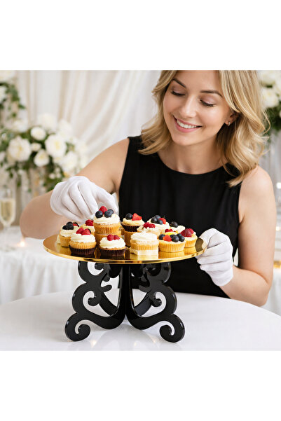 OEM Suport pentru tort, candybar plexiglas negru/auriu