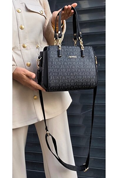 Just Polo justpolo orijianla kadın SİYAH büyük boy omuz çantası