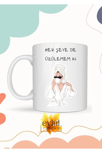 Eylül Design Special Design Fun Printed Mug Cup Gift Coffee Cup with "I Can't...