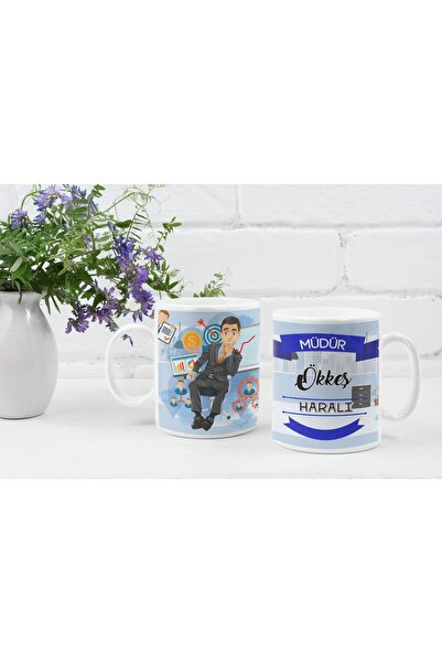 Eylül Design Kişiye Özel Isim Yazılı Müdür Özel Baskı Meslek Kupa Bardak