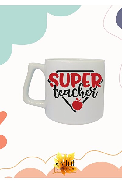 Eylül Design Teacher Themed Special Design Printed Luxury Ceramic Mug Cup Tea...