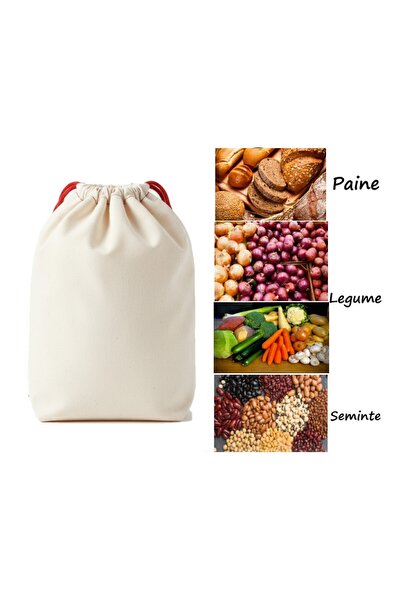 SyaMAG Pungă de bumbac pentru pâine, legume și semințe, 3,3 litri