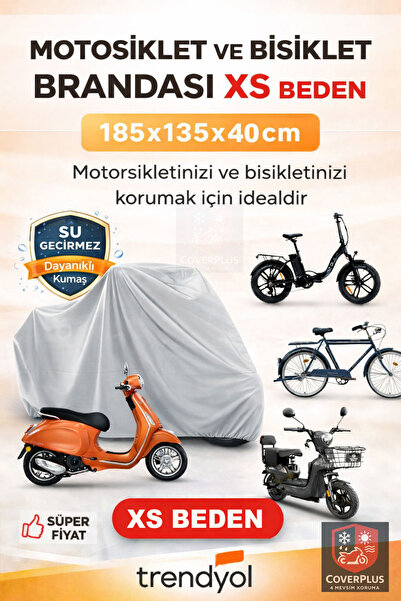CoverPlus Motosiklet Brandası Motor Branda Premium Su Geçirmez Branda,Taşıma Çantalı,Lastikli (Ekstra Kalın)