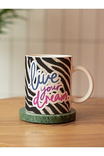 Eylül Design Live Your Dream Written Zebra Motivation Special Design Printed ...
