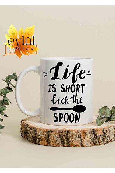 Eylül Design Kitchen Themed Lick The Spoon Written Special Design Printed Mug...