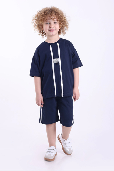 Mixima Смугастий та аксесуарний 3-6 років Oversize Хлопчачий літній комплект ...