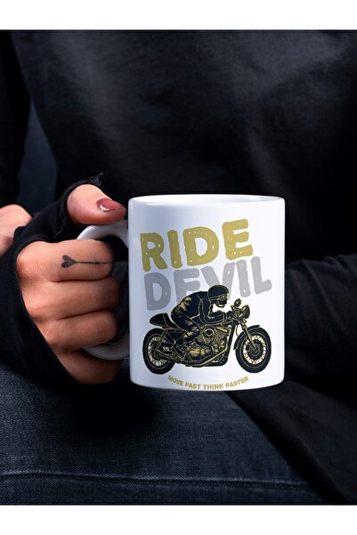 Eylül Design Motorcycle Themed Special Design Printed Mug Cup Gift Mug Cup Te...