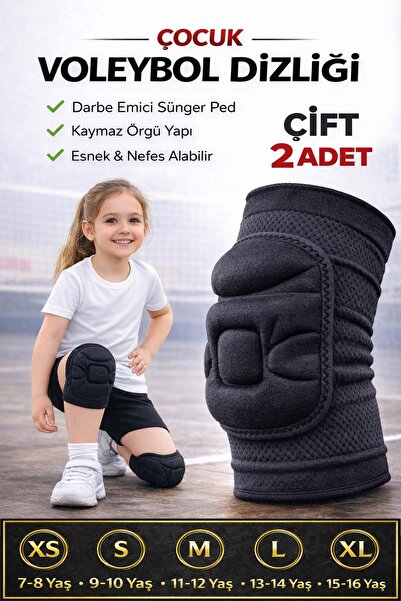 Liggo Çiftli Çocuk Voleybol Dizliği Kaleci Dizliği Kabartma Sünger Destekli