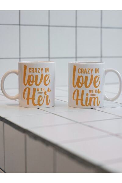 Eylül Design Double Lover Wife Special Design Printed Mug Cup Coffee Cup Vale...