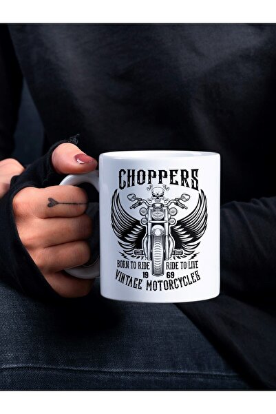Eylül Design Motorcycle Themed Special Design Printed Mug Cup Gift Mug Cup Te...