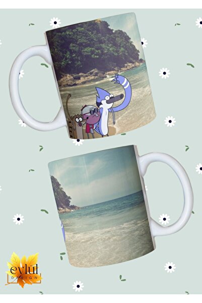 Eylül Design عرض عادي سلسلة مستمرة كاملة جولة مطبوعة تصميم خاص كوب ملون مطبوع