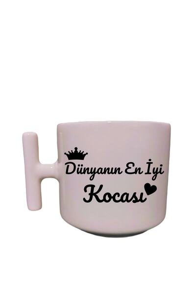 Eylül Design Cream Color T Handle Lover-Wife Special Design Mug Latte Cup - V...