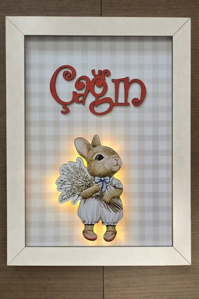 s'he design organizasyon LEDLİ AHŞAP OBJELİ KAPI SÜSÜ / BEBEK İSMİNE ÖZEL HAS...