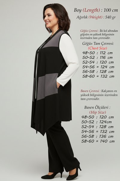 Laden Plus Size Women's Spring Summer Mother High Quality Knitted Long Asymmetrical Seasonal Black Vest