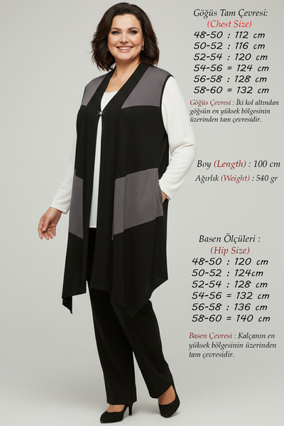 Laden Μεγάλο μέγεθος Γυναικείο Ανοιξιάτικο Καλοκαιρινό Μαύρο Γιλέκο Μητέρας Υ...