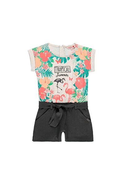 Boboli Girls' Tropical Printed Sleeveless Jumpsuit
