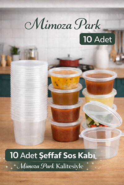 MİMOZA PARK 10 Adet Sızdırmaz 120 ml Mini Saklama Kabı Sosluk Buzluk Kabı, Et...