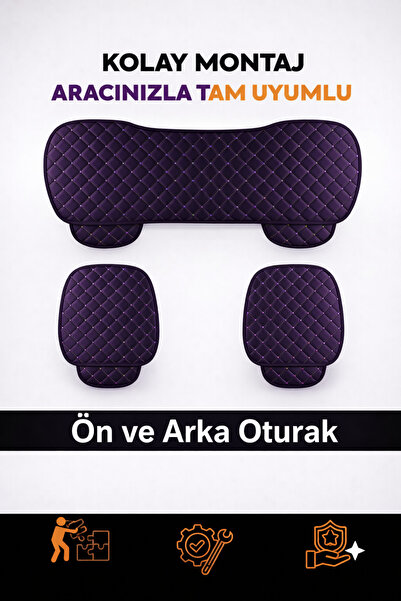 TROBUS 3 قطع من مقاعد السيارة المبطنة من الجلد الصناعي - مقاومة للانزلاق، تنا...