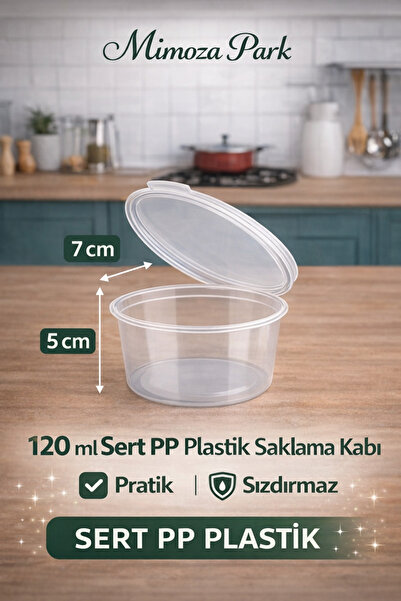 MİMOZA PARK 1 Adet Sızdırmaz 120 ml Mini Saklama Kabı Sosluk Buzluk Kabı, Et Suyu, Kemik Suyu, Sos Kabı Mutfak