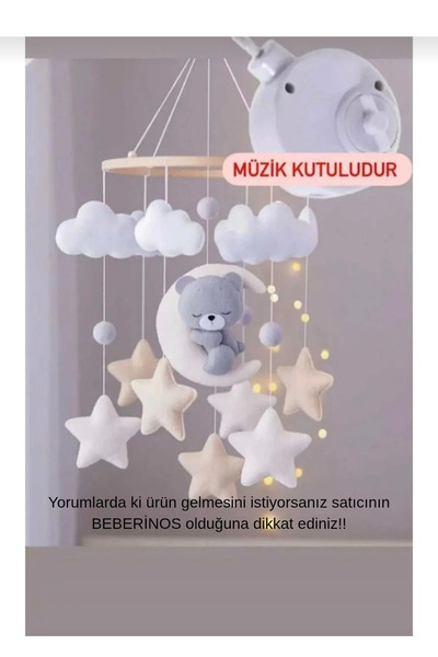 beberinos Müzikli Kahve Kremli Gri Ayıcık Bebek / Çocuk %100 El Yapımı Bebek ...