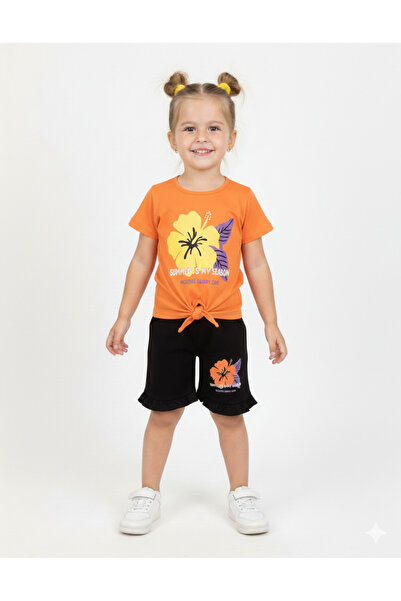 VOY KİDS Дівчачий літній комплект для дітей віком 2-10 років з верхнім зав'яз...