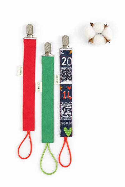 GLORY BABY 3'lü Emzik Askısı Seti - Yılbaşı Özel - %100 Pamuk