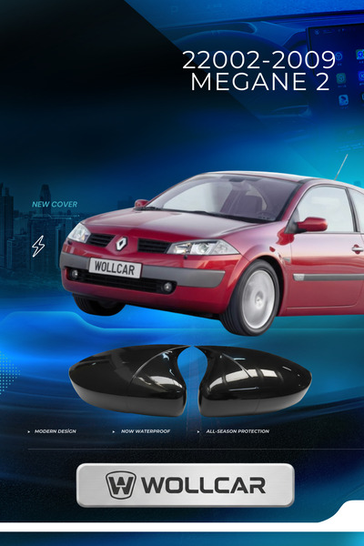 Genel Markalar Renault Megane 2 Batman Ayna Kapağı Yarasa Ayna Piano Black Pl...