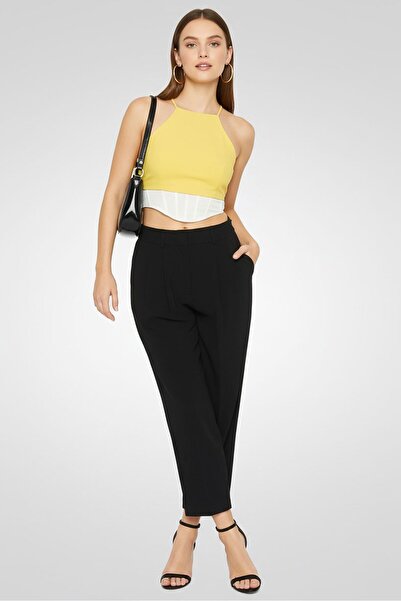 Michael Kors Women Regular Fit Plain Straight Leg Pants, Black