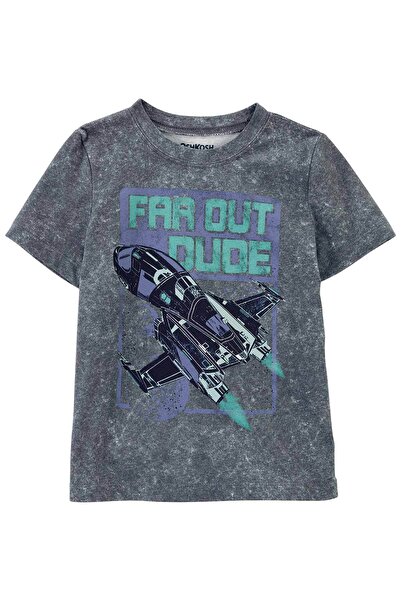 OshKosh تيشيرت للأولاد الصغار بأكمام قصيرة باللون الأزرق