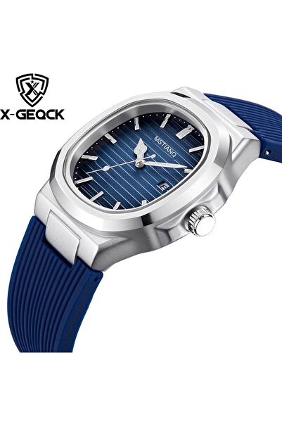 Genaric Business Luxury Men's Quartz Watch Alloy Case Silicone Strap