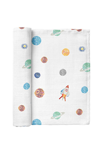 Casadora Baby غطاء سرير من الموسلين المغسول 100% قطن من سبيس بلانيت - 115x115 سم