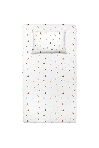 Casadora Baby طقم ملاءات مطاطية من القطن 100% من Forest Amigos - 120x200 سم +...