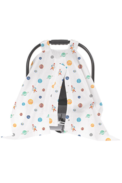 Casadora Baby غطاء عربة الأطفال Space Planet مصنوع من القطن الموسلين بنسبة 10...
