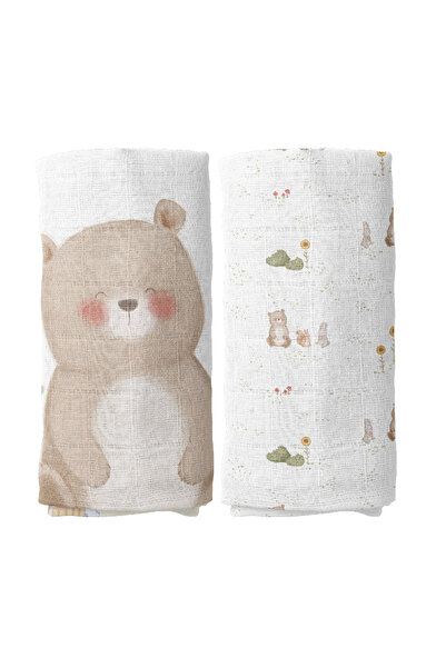 Casadora Baby طقم غطاء موني 100% قطن موسلين (90×90 سم قطعتين)