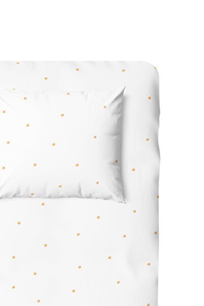 Stars 100% Cotton Satin Baby Elastic Sheet Set 70 x 140 cm + 35 x 45 cm