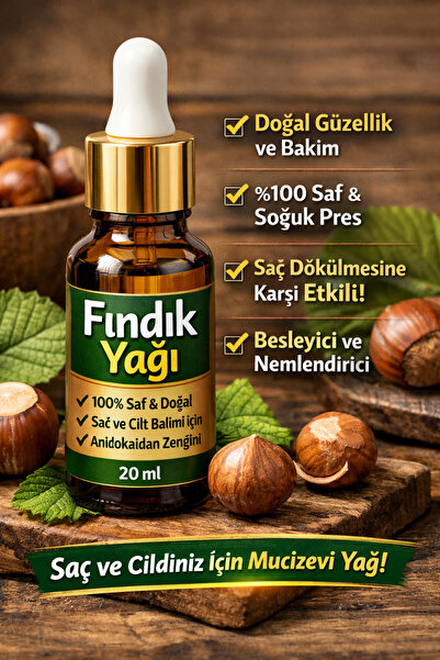 BİORGANİX Life %100 Doğal Fındık Yağı 20 ML – Soğuk Sıkım Saf Bitkisel Yağ