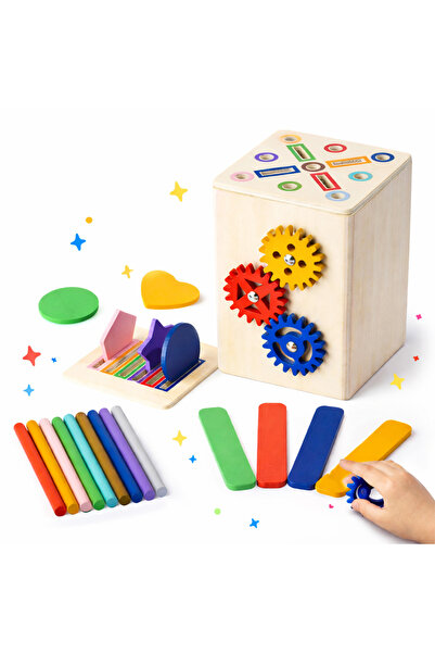 OEM Cutie Montessori din lemn 6-in-1, Jucarie educativa pentru copii 2 ani+, ...