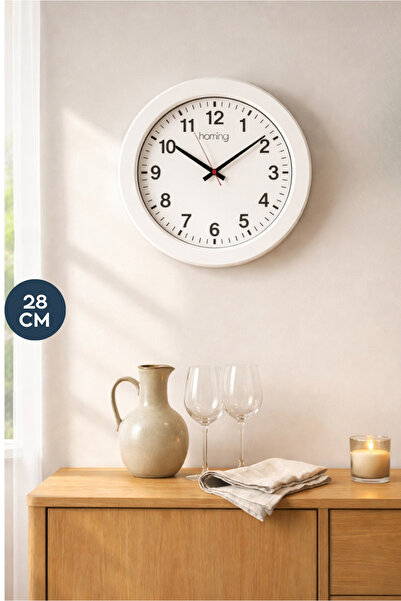 HOMİNG Ceas de perete modern cu cadru alb Homing Brook 242055
