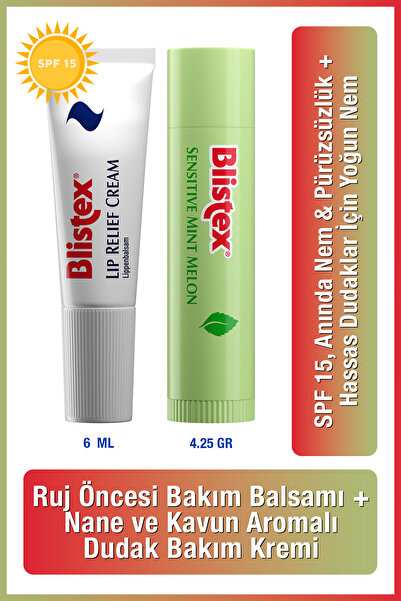 Blistex Çatlak Dudaklara Lip Relief Cream Spf15 6ml Sensıtıve Mınt Melon Neml...