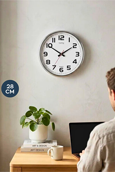 HOMİNG Ceas de Perete Modern cu Cadru Culoare Crom Homing 28 Cm 241865