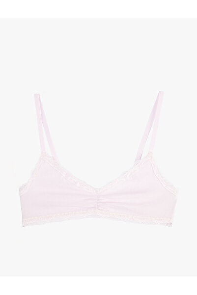 Koton Rahat Kalıp Dolgusuz Pamuklu Balensiz Dantel Detaylı Sütyen